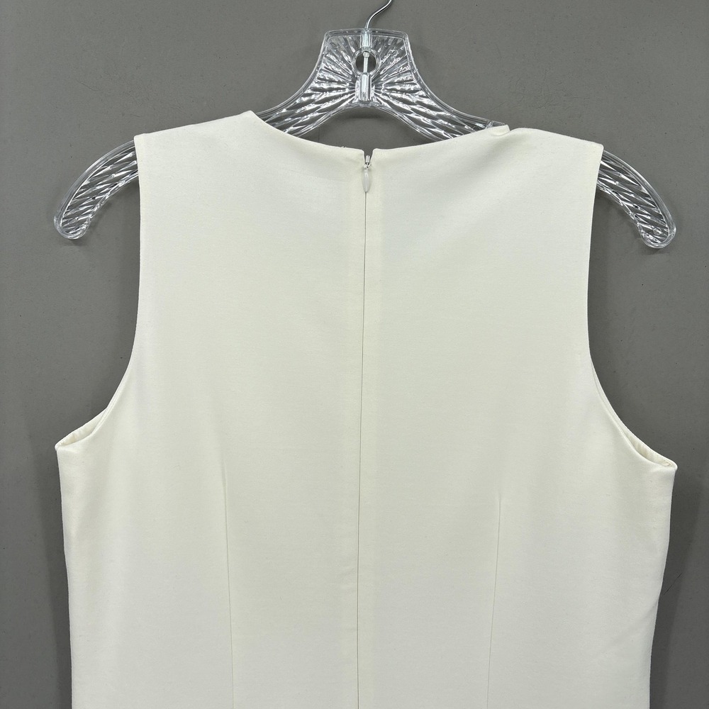 J McLaughlin Dress Womens 6 White Sleeveless Sheath Midi Stretch Lined Murphy - Picture 9 of 11